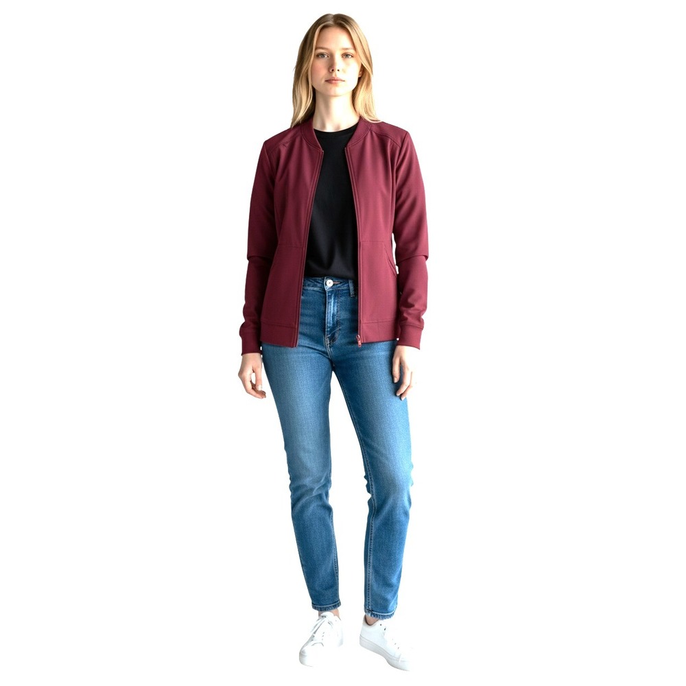Resurge Butter-Soft NWT Scrub Jacket Womens XL Wine Full Zip Stretch Lightweight